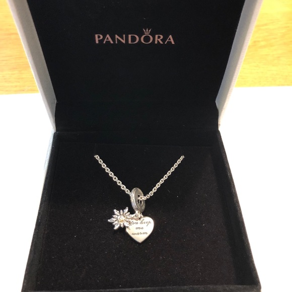 Pandora Heart Snowflake Necklace 